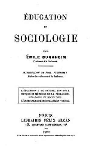 [Gutenberg 55501] • Éducation et sociologie